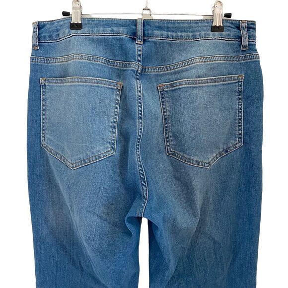 Boden 8 LONG Jeans Salisbury Side Split Medium Blue Denim Stretch - Picture 8 of 9